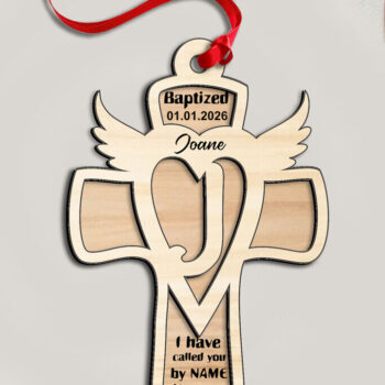 Intra απο ξύλο plywood 3mm-4mm πάχος – SVG Gift Letter J Cross Laser Στολίδι Δίασταση  20x20 cm INTRAFABR-116626244 - Image 2