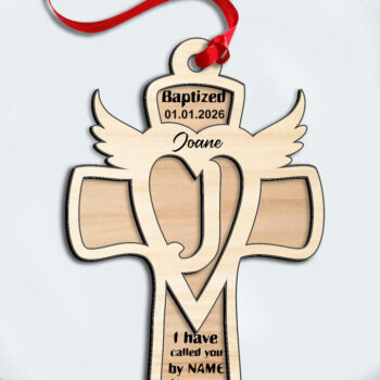 Intra απο ξύλο plywood 3mm-4mm πάχος – SVG Gift Letter J Cross Laser Στολίδι Δίασταση  20x20 cm INTRAFABR-116626244 - Image 3