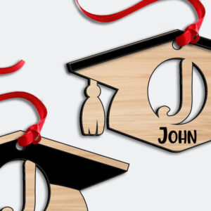 Intra απο ξύλο plywood 3mm-4mm πάχος – SVG Graduation Laser Letter J Στολίδι Δίασταση  20x20 cm INTRAFABR-115914714