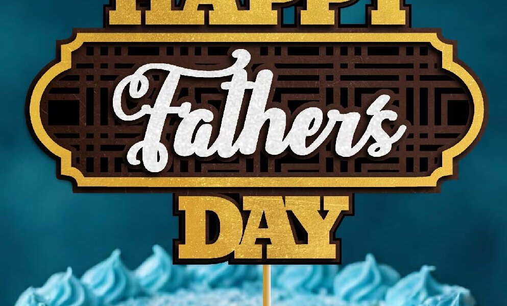 Intra απο ξύλο plywood 3mm-4mm πάχος – SVG Happy Father's Day Cake Topper Δίασταση  20x20 cm INTRAFABR-124402556
