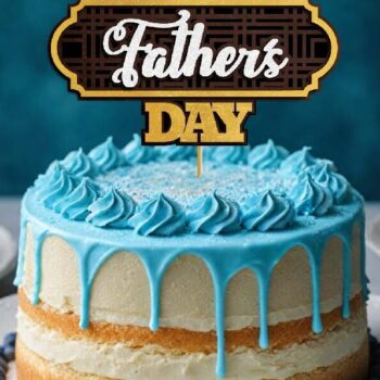 Intra απο ξύλο plywood 3mm-4mm πάχος – SVG Happy Father's Day Cake Topper Δίασταση  20x20 cm INTRAFABR-124402556 - Image 2