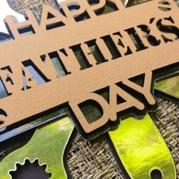 Intra απο ξύλο plywood 3mm-4mm πάχος – SVG Happy Father's Day Cake Topper Δίασταση  20x20 cm INTRAFABR-124402548 - Image 5