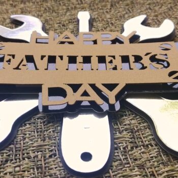 Intra απο ξύλο plywood 3mm-4mm πάχος – SVG Happy Father's Day Cake Topper Δίασταση  20x20 cm INTRAFABR-124402548 - Image 6