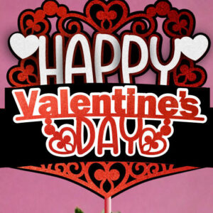 Intra απο ξύλο plywood 3mm-4mm πάχος – SVG Happy Valentine's Day Cake Topper Δίασταση  20x20 cm INTRAFABR-114525872