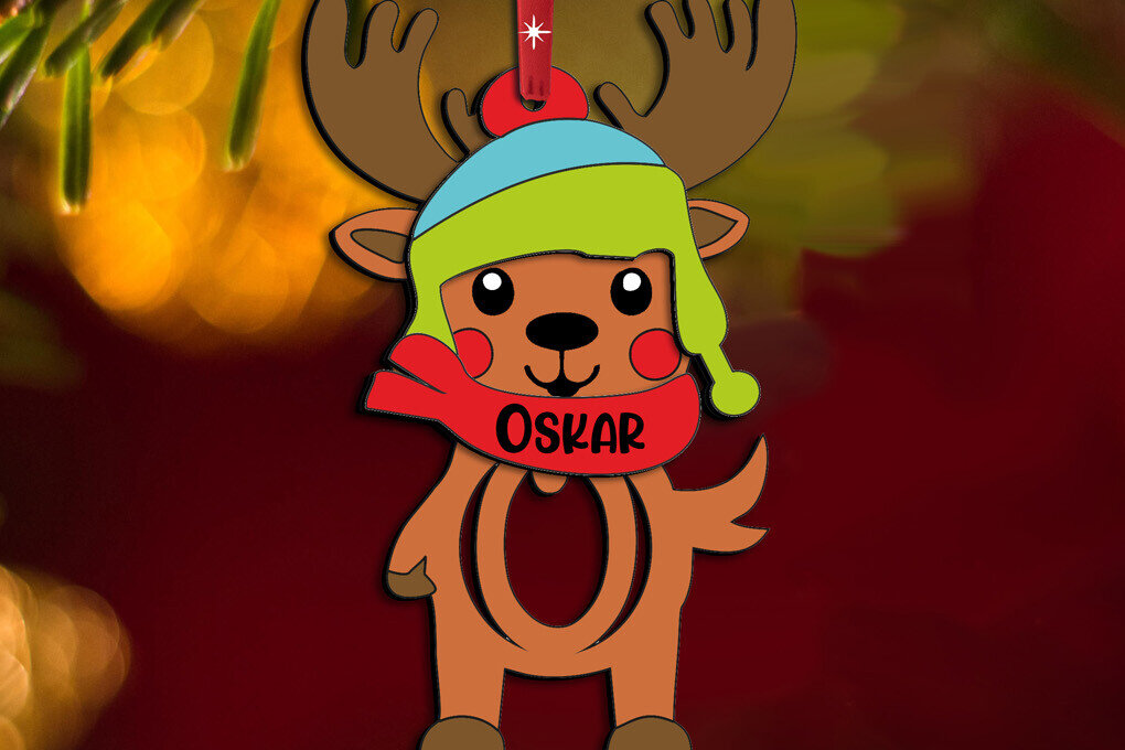 Intra απο ξύλο plywood 3mm-4mm πάχος – SVG Holiday Letter O Deer Χριστουγεννιάτικο δώρο Δίασταση  20x20 cm INTRAFABR-111509968