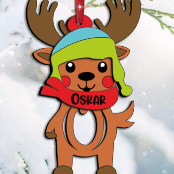 Intra απο ξύλο plywood 3mm-4mm πάχος – SVG Holiday Letter O Deer Χριστουγεννιάτικο δώρο Δίασταση 20x20 cm INTRAFABR-111509968 - Image 2