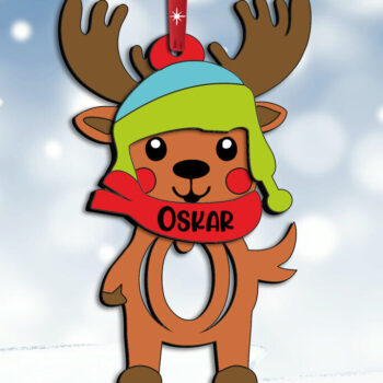 Intra απο ξύλο plywood 3mm-4mm πάχος – SVG Holiday Letter O Deer Χριστουγεννιάτικο δώρο Δίασταση  20x20 cm INTRAFABR-111509968 - Image 3