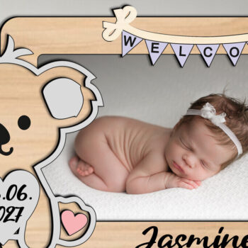 Intra απο ξύλο plywood 3mm-4mm πάχος – Πίνακας δώρου με κορνίζα φωτογραφιών Koala Δίασταση  45x45 cm INTRAFABR-123671270 - Image 1