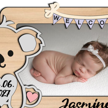 Intra απο ξύλο plywood 3mm-4mm πάχος – Πίνακας δώρου με κορνίζα φωτογραφιών Koala Δίασταση  45x45 cm INTRAFABR-123671270 - Image 2