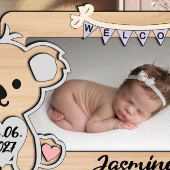 Intra απο ξύλο plywood 3mm-4mm πάχος – Πίνακας δώρου με κορνίζα φωτογραφιών Koala Δίασταση  45x45 cm INTRAFABR-123671270 - Image 3