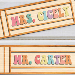 Intra απο ξύλο plywood 3mm-4mm πάχος – SVG File Teacher Pencil Sign Δίασταση  40x30 cm INTRAFABR-99207393