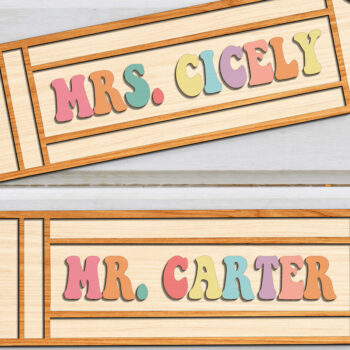 Intra απο ξύλο plywood 3mm-4mm πάχος – SVG File Teacher Pencil Sign Δίασταση  40x30 cm INTRAFABR-99207393 - Image 1