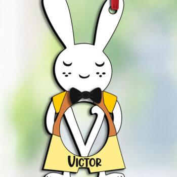 Intra απο ξύλο plywood 3mm-4mm πάχος – SVG Letter V Δώρο Πασχαλινό λαγουδάκι Δίασταση  20x20 cm INTRAFABR-114811687 - Image 2