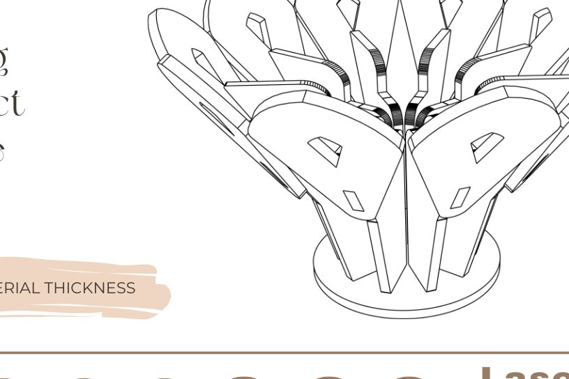 Intra απο ξύλο plywood 3mm-4mm πάχος – Κηροπήγιο Κοπής Laser Δίασταση  20x20 cm INTRAFABR-82894755