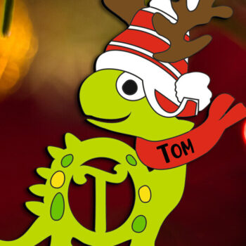 Intra απο ξύλο plywood 3mm-4mm πάχος – SVG Laser Dino Letter T Χριστουγεννιάτικο Στολίδι Δίασταση  20x20 cm INTRAFABR-111729996 - Image 1