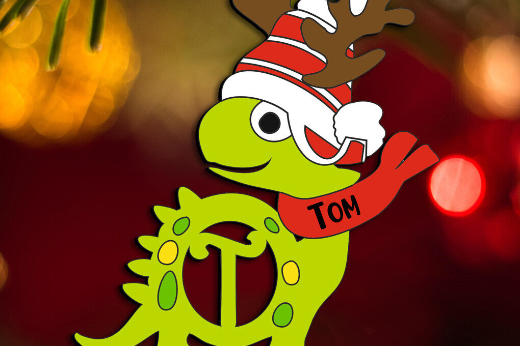 Intra απο ξύλο plywood 3mm-4mm πάχος – SVG Laser Dino Letter T Χριστουγεννιάτικο Στολίδι Δίασταση  20x20 cm INTRAFABR-111729996