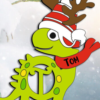 Intra απο ξύλο plywood 3mm-4mm πάχος – SVG Laser Dino Letter T Χριστουγεννιάτικο Στολίδι Δίασταση  20x20 cm INTRAFABR-111729996 - Image 2