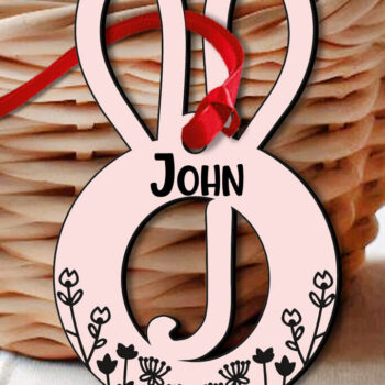 Intra απο ξύλο plywood 3mm-4mm πάχος – SVG Laser Πασχαλινό γράμμα J Ετικέτα Καλαθιού Δίασταση  20x20 cm INTRAFABR-118363333 - Image 1