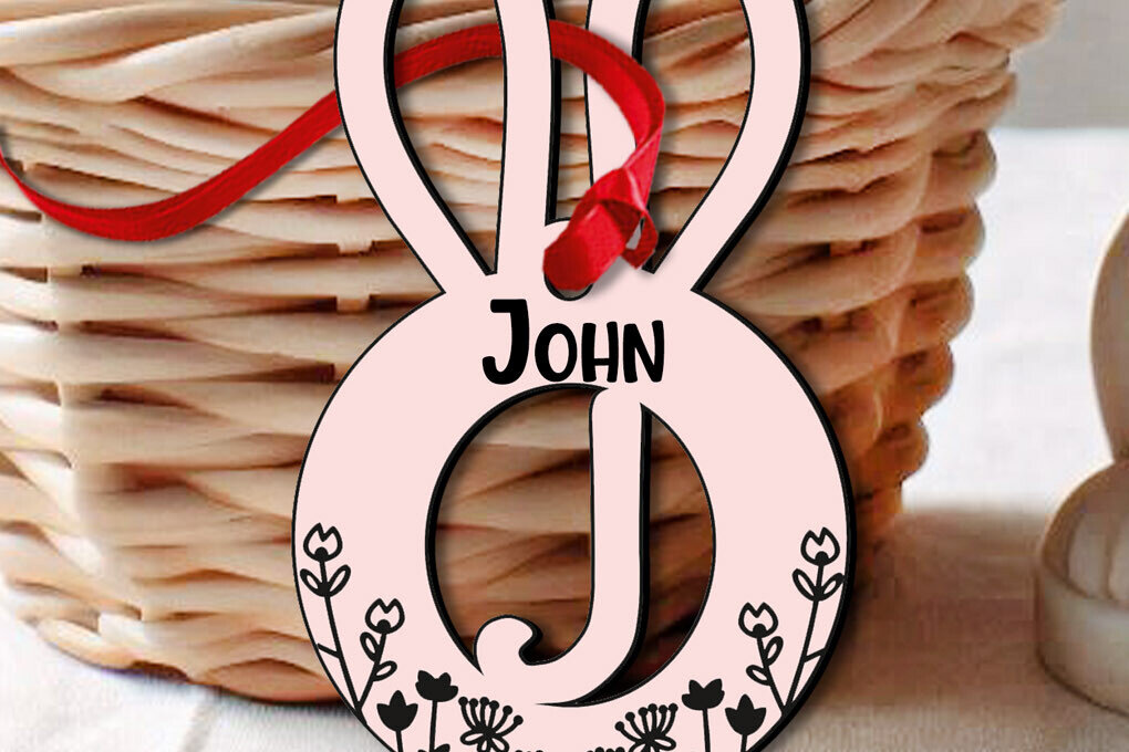 Intra απο ξύλο plywood 3mm-4mm πάχος – SVG Laser Πασχαλινό γράμμα J Ετικέτα Καλαθιού Δίασταση  20x20 cm INTRAFABR-118363333