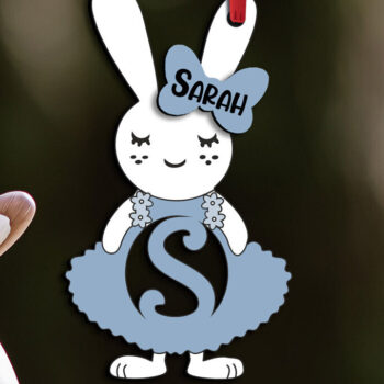 Intra απο ξύλο plywood 3mm-4mm πάχος – SVG Laser Πασχαλινό γράμμα S Bunny Φόρεμα Δίασταση  20x20 cm INTRAFABR-114576059 - Image 3