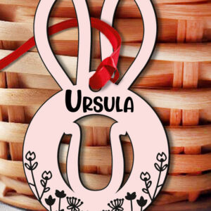 Intra απο ξύλο plywood 3mm-4mm πάχος – SVG Laser Πασχαλινό γράμμα U Bunny Basket Δίασταση  20x20 cm INTRAFABR-118450566
