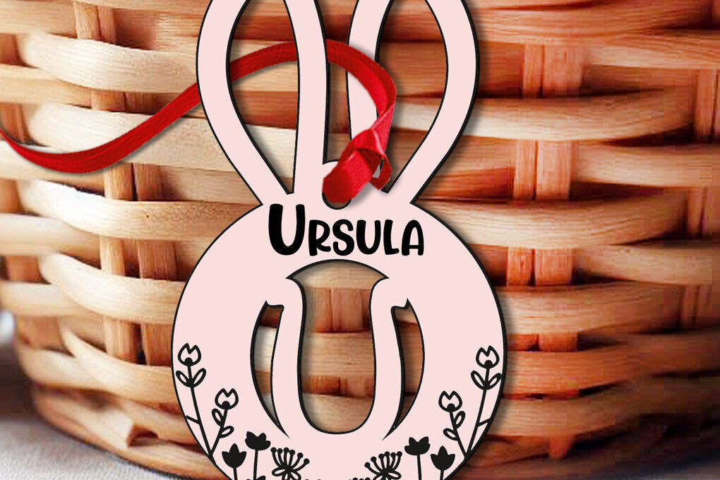 Intra απο ξύλο plywood 3mm-4mm πάχος – SVG Laser Πασχαλινό γράμμα U Bunny Basket Δίασταση  20x20 cm INTRAFABR-118450566