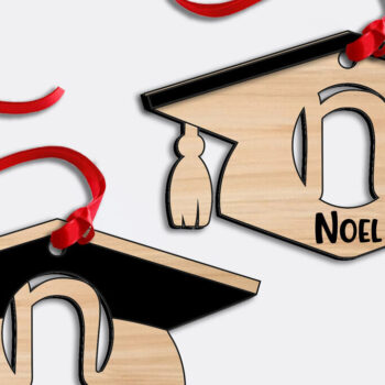 Intra απο ξύλο plywood 3mm-4mm πάχος – Στολίδι αποφοίτησης Laser Letter N Δίασταση  20x20 cm INTRAFABR-115914917 - Image 2