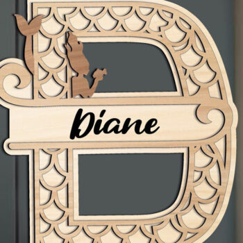 Intra απο ξύλο plywood 3mm-4mm πάχος – SVG Γράμμα D Δώρο αλφάβητου Γοργόνας Ωκεανού Δίασταση  20x20 cm INTRAFABR-122532109 - Image 1