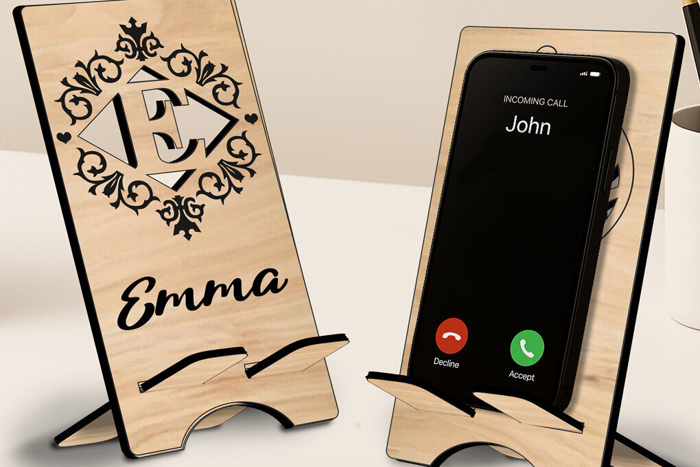 Intra απο ξύλο plywood 3mm-4mm πάχος – SVG Letter E Βάση τηλεφώνου Alphabet Δίασταση  20x20 cm INTRAFABR-122808748