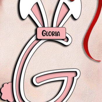 Intra απο ξύλο plywood 3mm-4mm πάχος – SVG Γράμμα G Πασχαλινό καλάθι λέιζερ Ετικέτα Δίασταση  20x20 cm INTRAFABR-115632513 - Image 1