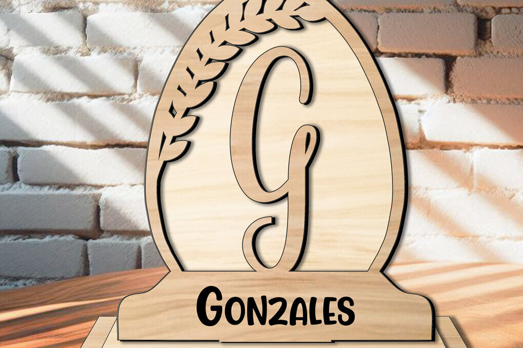 Intra απο ξύλο plywood 3mm-4mm πάχος – SVG Γράμμα G Μονόγραμμα Πασχαλινό αλφάβητο Δίασταση  20x20 cm INTRAFABR-119279907