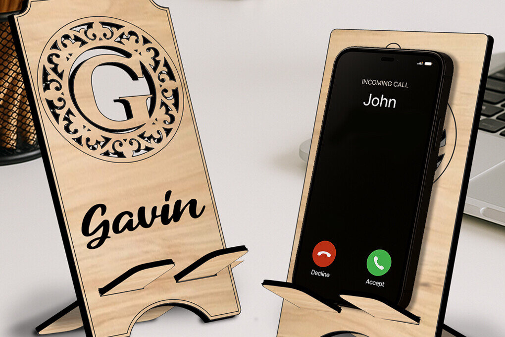 Intra απο ξύλο plywood 3mm-4mm πάχος – SVG Letter G Μονόγραμμα θήκης τηλεφώνου Alpha Δίασταση  20x20 cm INTRAFABR-122978260