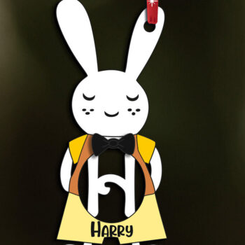 Intra απο ξύλο plywood 3mm-4mm πάχος – SVG Γράμμα H Πασχαλινό καλάθι με αρσενικό λαγουδάκι Δίασταση  20x20 cm INTRAFABR-114699759 - Image 3