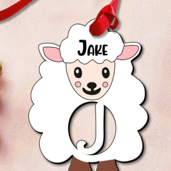 Intra απο ξύλο plywood 3mm-4mm πάχος – SVG Γράμμα J Αρνί Πρόβατο Πασχαλινό στολίδι Δίασταση  20x20 cm INTRAFABR-112773974 - Image 1