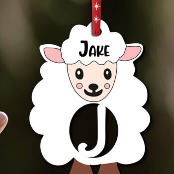 Intra απο ξύλο plywood 3mm-4mm πάχος – SVG Γράμμα J Αρνί Πρόβατο Πασχαλινό στολίδι Δίασταση  20x20 cm INTRAFABR-112773974 - Image 2