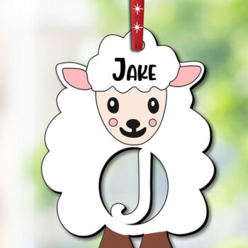 Intra απο ξύλο plywood 3mm-4mm πάχος – SVG Γράμμα J Αρνί Πρόβατο Πασχαλινό στολίδι Δίασταση  20x20 cm INTRAFABR-112773974 - Image 3