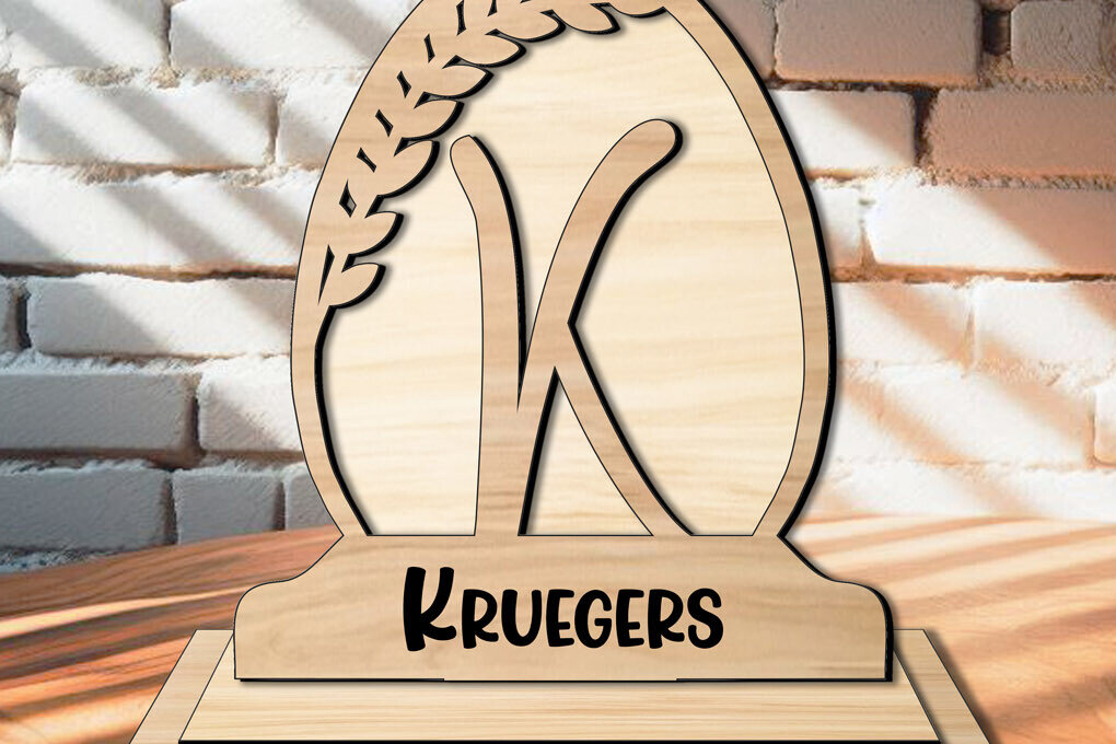 Intra απο ξύλο plywood 3mm-4mm πάχος – SVG Γράμμα K Μονόγραμμα Πασχαλινό αλφάβητο Δίασταση  20x20 cm INTRAFABR-119335385