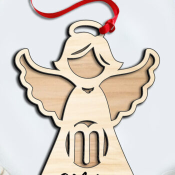 Intra απο ξύλο plywood 3mm-4mm πάχος – SVG Letter M Angel Laser Στολίδι Δώρο Δίασταση  20x20 cm INTRAFABR-116282091 - Image 1