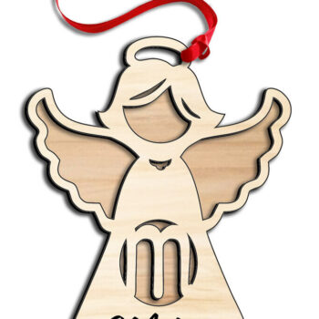 Intra απο ξύλο plywood 3mm-4mm πάχος – SVG Letter M Angel Laser Στολίδι Δώρο Δίασταση  20x20 cm INTRAFABR-116282091 - Image 2