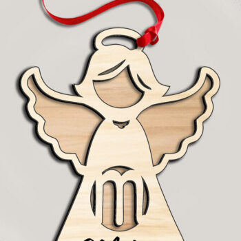 Intra απο ξύλο plywood 3mm-4mm πάχος – SVG Letter M Angel Laser Στολίδι Δώρο Δίασταση  20x20 cm INTRAFABR-116282091 - Image 3