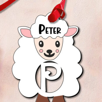 Intra απο ξύλο plywood 3mm-4mm πάχος – SVG Γράμμα P Αρνί Πρόβατο Δώρο Πάσχα Δίασταση  20x20 cm INTRAFABR-112776321 - Image 2