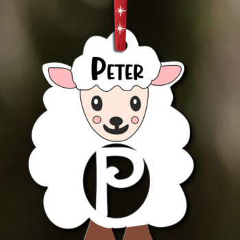 Intra απο ξύλο plywood 3mm-4mm πάχος – SVG Γράμμα P Αρνί Πρόβατο Δώρο Πάσχα Δίασταση  20x20 cm INTRAFABR-112776321 - Image 3