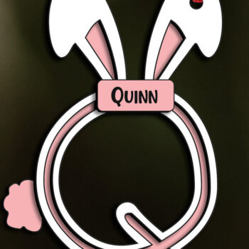 Intra απο ξύλο plywood 3mm-4mm πάχος – SVG Letter Q Πασχαλινό καλάθι λέιζερ Ετικέτα Δίασταση  20x20 cm INTRAFABR-115719478 - Image 1