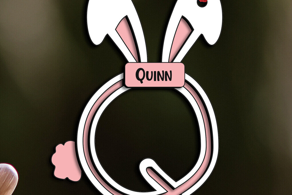 Intra απο ξύλο plywood 3mm-4mm πάχος – SVG Letter Q Πασχαλινό καλάθι λέιζερ Ετικέτα Δίασταση  20x20 cm INTRAFABR-115719478