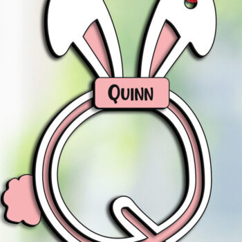 Intra απο ξύλο plywood 3mm-4mm πάχος – SVG Letter Q Πασχαλινό καλάθι λέιζερ Ετικέτα Δίασταση  20x20 cm INTRAFABR-115719478 - Image 2