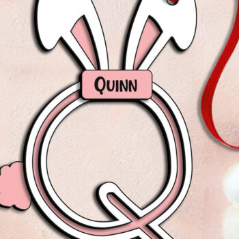 Intra απο ξύλο plywood 3mm-4mm πάχος – SVG Letter Q Πασχαλινό καλάθι λέιζερ Ετικέτα Δίασταση  20x20 cm INTRAFABR-115719478 - Image 3