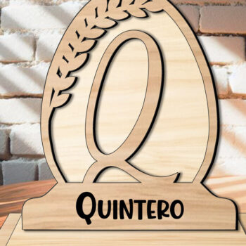 Intra απο ξύλο plywood 3mm-4mm πάχος – Δώρο Letter Q Laser Πασχαλινό μονόγραμμα Δίασταση  20x20 cm INTRAFABR-119368955 - Image 2