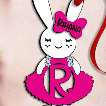 Intra απο ξύλο plywood 3mm-4mm πάχος – SVG Letter R Πασχαλινό φόρεμα λαγουδάκι Laser Δίασταση  20x20 cm INTRAFABR-114576008 - Image 3