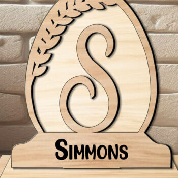 Intra απο ξύλο plywood 3mm-4mm πάχος – SVG Γράμμα S Αλφάβητο Μονόγραμμα Πάσχα Δίασταση  20x20 cm INTRAFABR-119368992 - Image 1