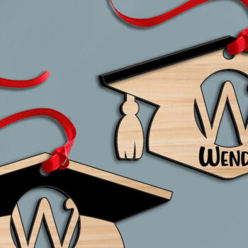 Intra απο ξύλο plywood 3mm-4mm πάχος – Δώρο αποφοίτησης Letter W με λέιζερ Δίασταση  20x20 cm INTRAFABR-116038515 - Image 2